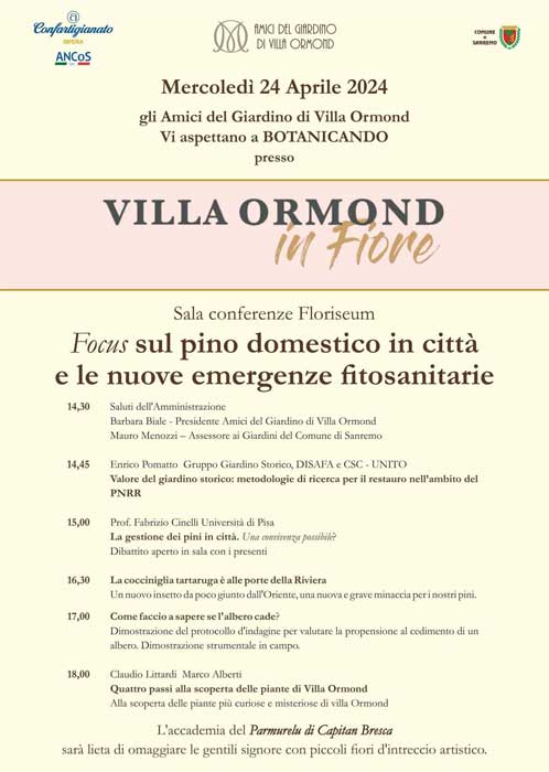 Programma completo di Botanicando a Villa Ormond a Sanremo