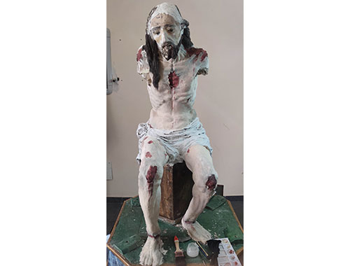 cristo deriso durante il restauro