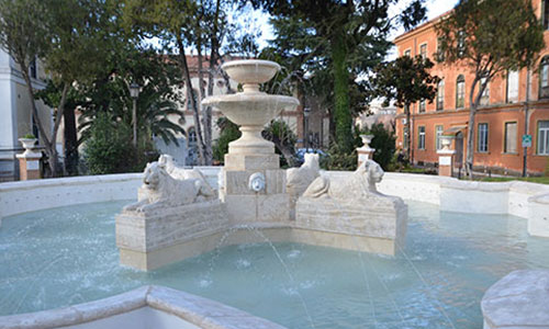 inaugurazione fontana dei leoni celio roma