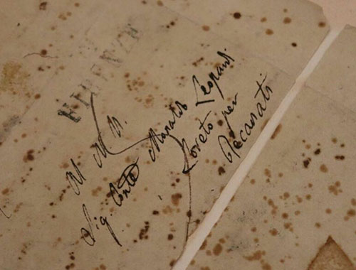 recanati lettere di leopardi e bolla di federico II di Svevia