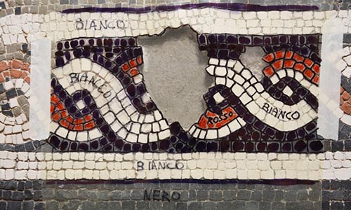 mosaico pavimentale danni prima restauro