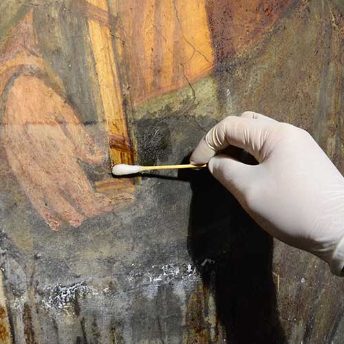 recupero affreschi chiesa di chia