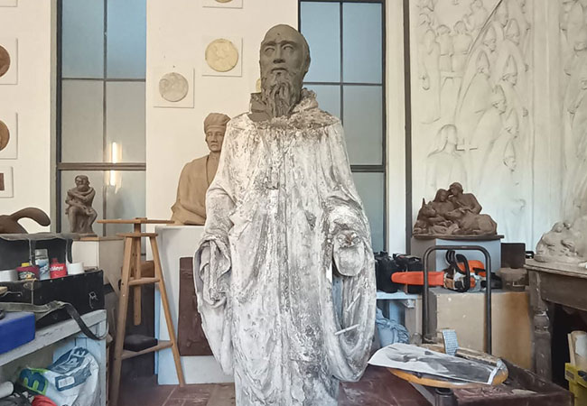 restauro statua san benedetto da norcia